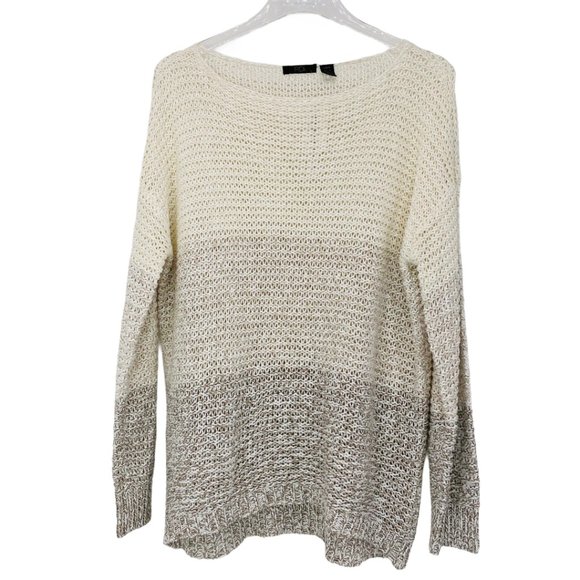 RDI Sweaters - RDI Variegated Tan Melange Open Weave Sweater NWT